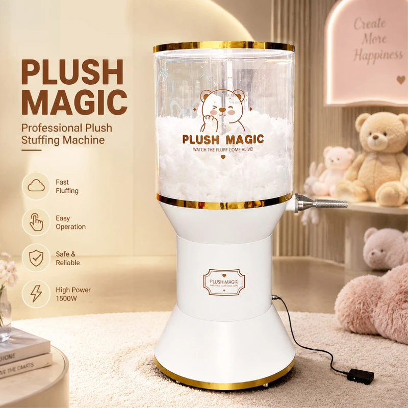 Semi-Automatic Commercial Teddy Bear Making Plush Toy Stuffing Machine High Efficiency Motor Cotton Polyester Fiber