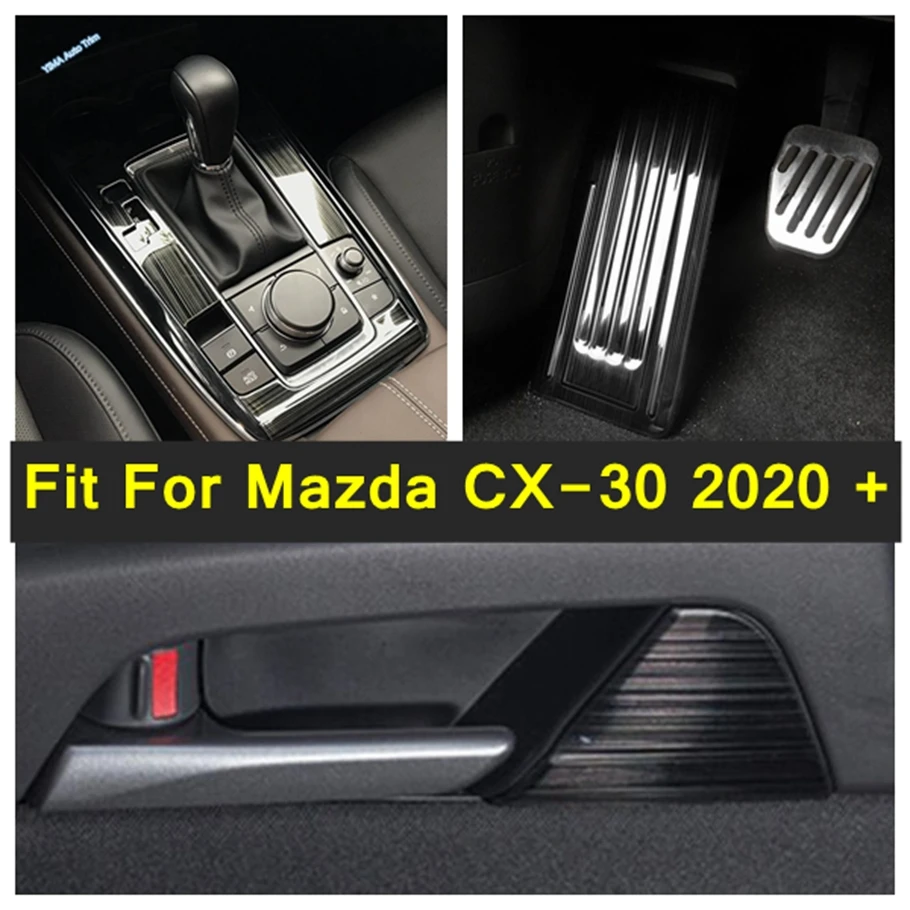 

Fit For Mazda CX-30 2020 - 2024 Auto Footrest Pedal / Door Handle Bowl / Gear Shift Box Frame Cover Trim Interior Accessories