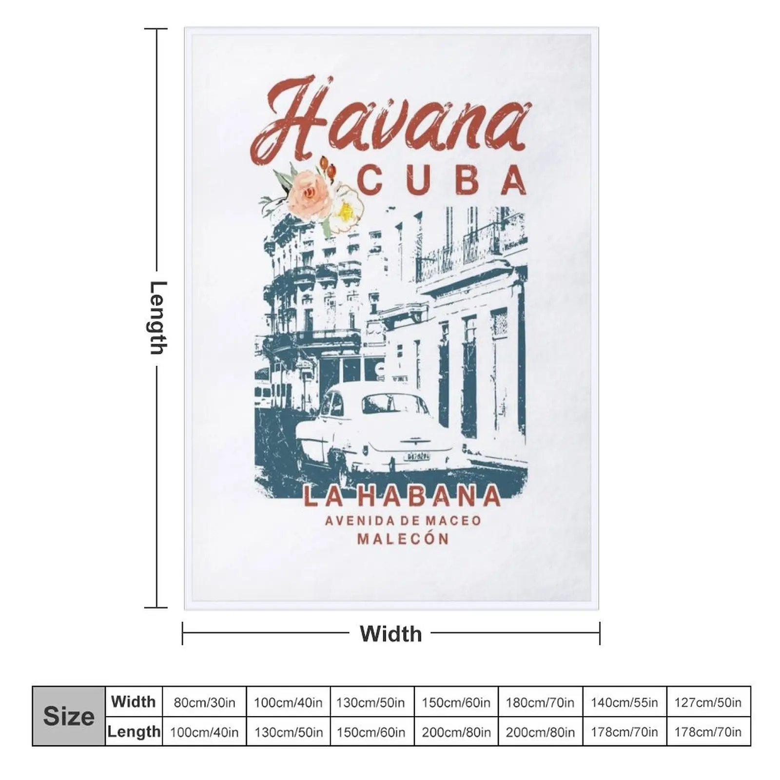 Cuba Havana La Habana Cuban Vintage Throw Blanket Decorative Sofa Furrys warm for winter Blankets