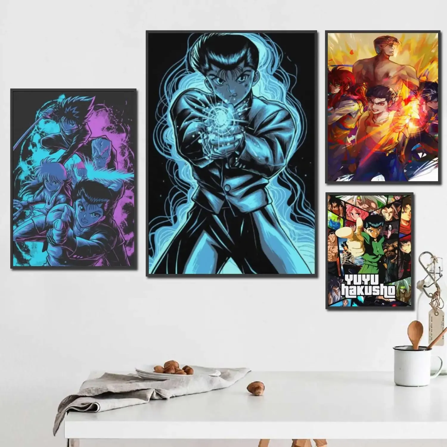 يو يو Hakusho ملصق قماش أنيمي ، نابضة بالحياة جدار الفن للغرفة وبار ومقهى الديكور ، هدية مثالية للجماهير