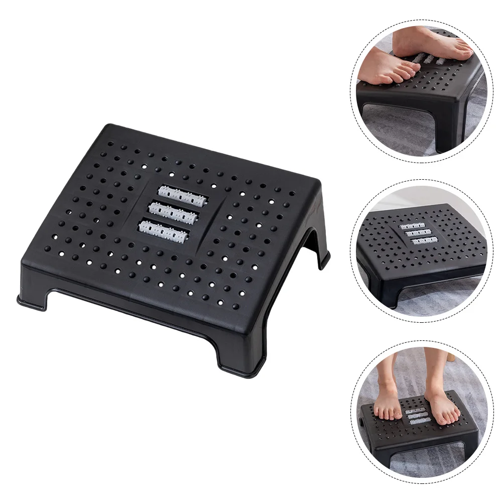 

Footstool Under Desk With Massage Rollers Non-Slip Adjustable Height For Office Home Use Plastic Step Stool For Adults