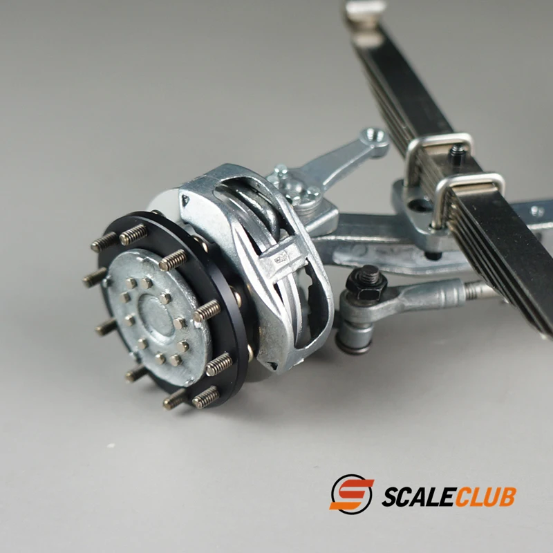 Scaleclub 1:14trailer truck dump truck truckmetal non-power tilt front axle brake calipers DIY simulation model