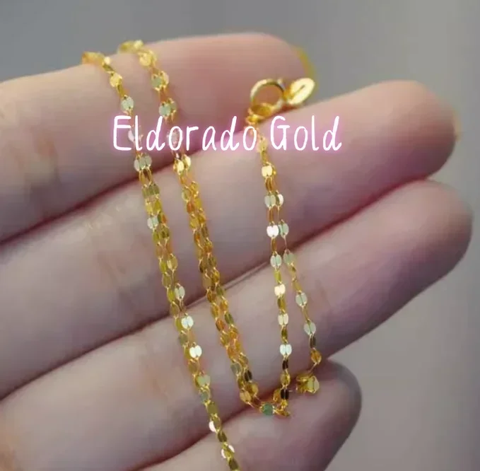 

Ювелирные изделия Eldorado Gold, 24-каратные золотые ожерелья, цепочка из золота 999 пробы для женщин, цепочка на шею 40-50 см, подарок на день рождения для девочек