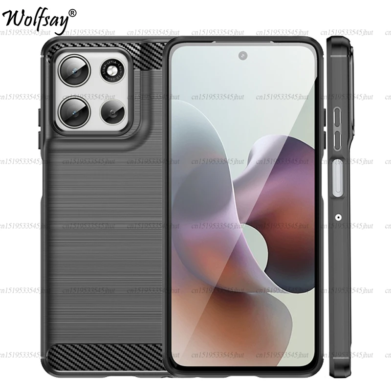 Funda suave de TPU para Motorola Moto G66j, Funda trasera de fibra de carbono de silicona a prueba de golpes para Moto G66j G66y, Funda para Moto G66j