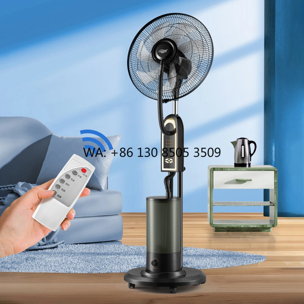 

16-Inch Cooling Mist Fan with Remote Control Domestic Standing Humidifier Water Spray Solar Standing Fans