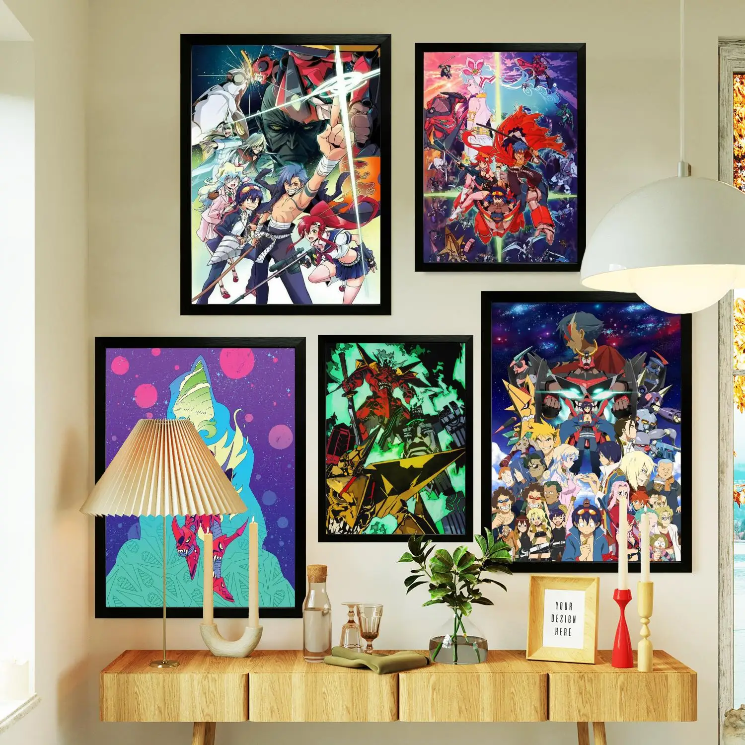 

tengen toppa gurren lagann Poster Prints Wall Art Canvas Painting Poster For Modern Family Living Room Home Decor