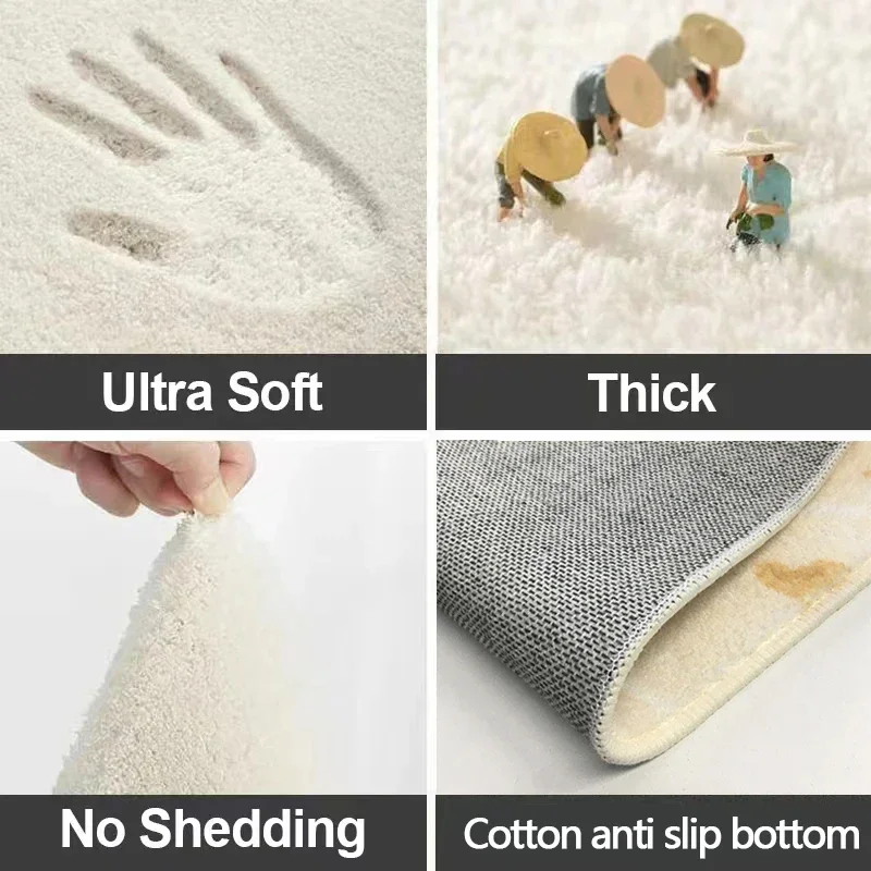 Thickened Cashmere Imitation Living Room Rug Children's Bedroom Plush Carpet Large Size Floor Mats Hall Rugs Keep Warm Carpets