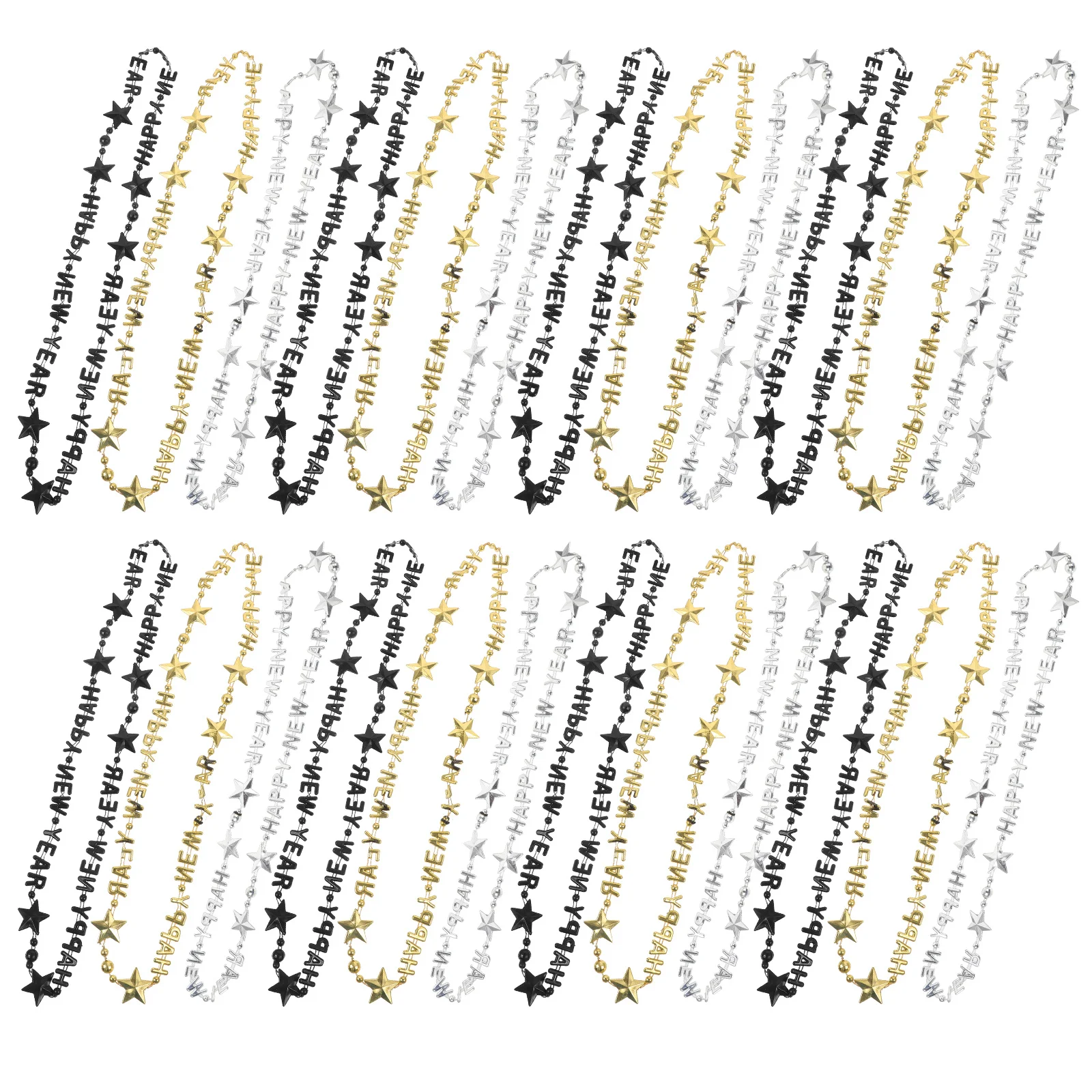 

24 Pcs Necklace Chain New Year Bead Jewelry Carnival Eve Party Accessories Necklaces