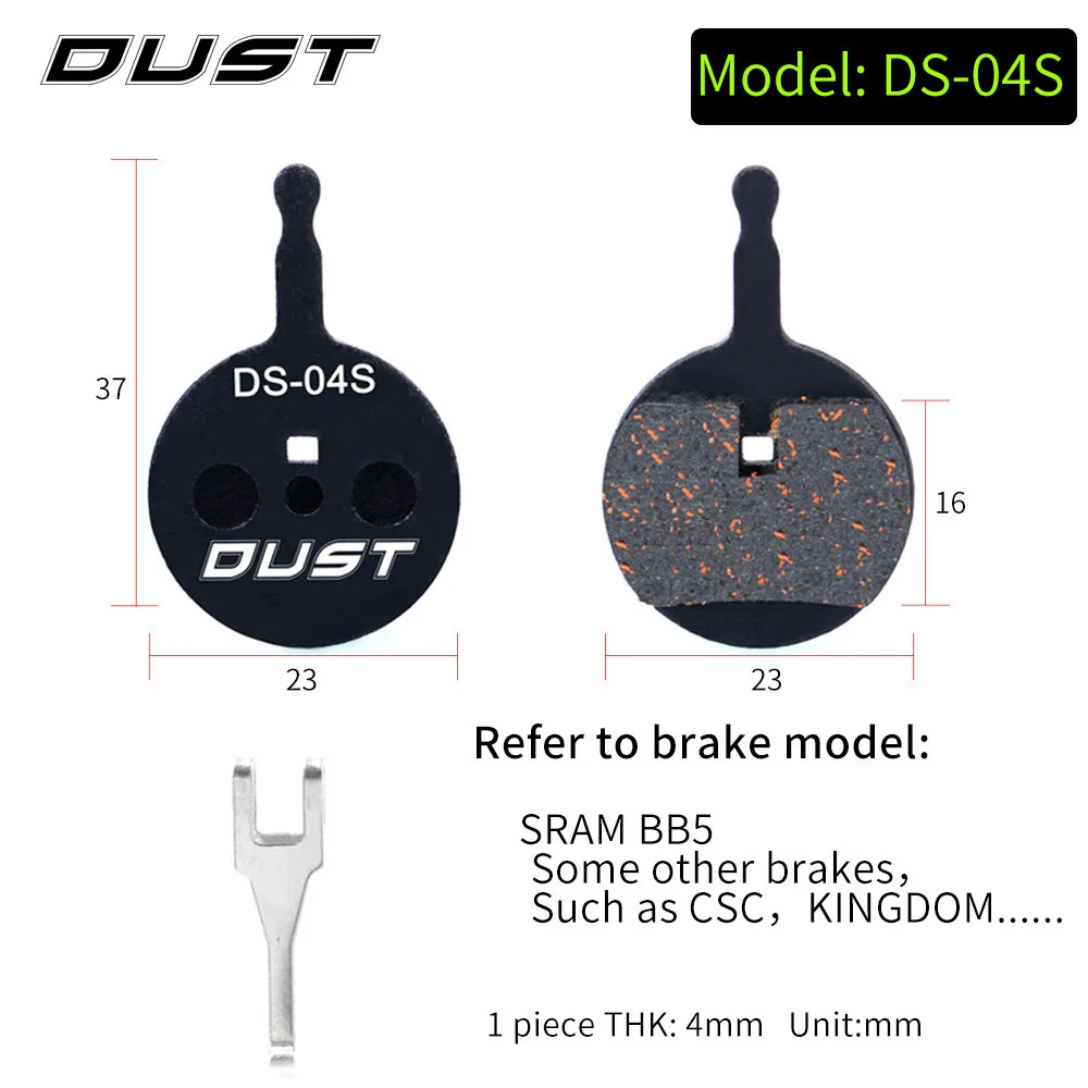 DUST 1 Paar Halbmetall-Fahrrad-hydraulische Scheibenbremsbelag MTB Mountainbike-Teile für SHIMANO XT XTR M315 SRAM Avid BB5 BB7 E1 E3