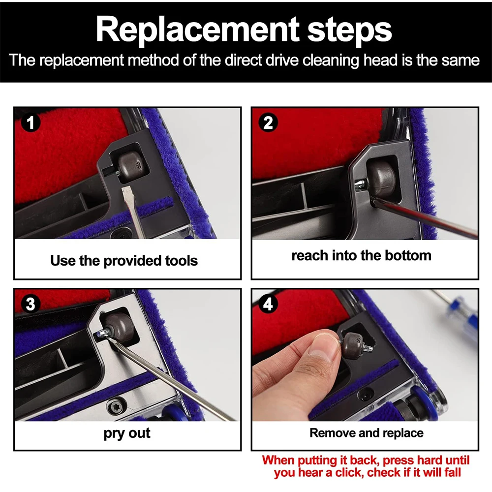 Soleplate Wheels Replacement for Dyson V6 V7 V8 V10 V11 V15 DC58 DC59 DC62 Direct Drive Cleaner Head,not for soft roller head