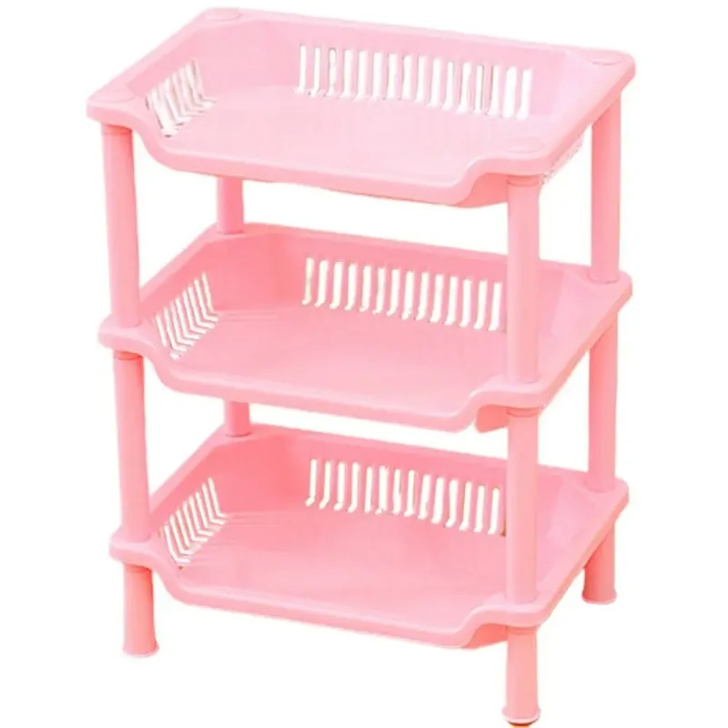 

3-Layer Plastic Square Triangle Kitchen And Bathroom Storage Rack