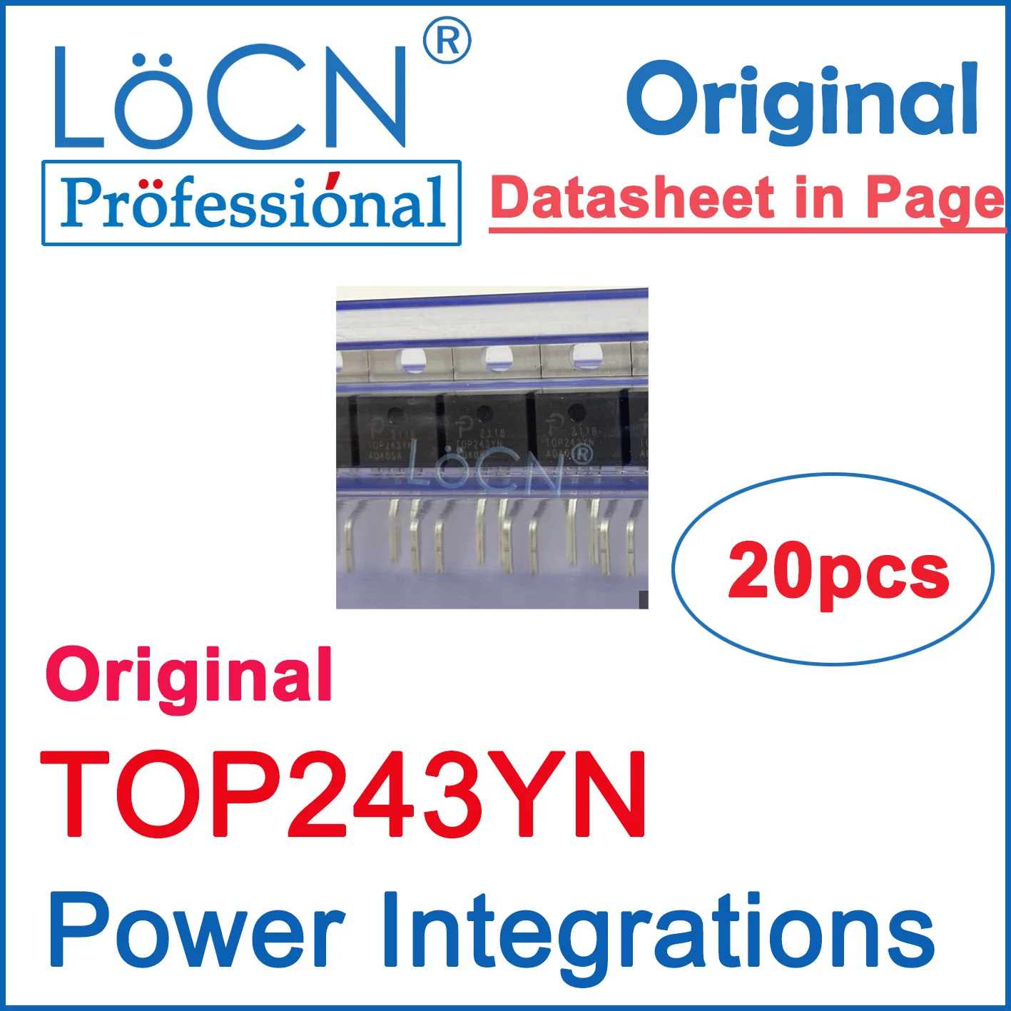 LoCN 20PCS TOP243YN TOP243 Original Power Integrations TO220 TO-220-7C -40°C~150°C datasheet