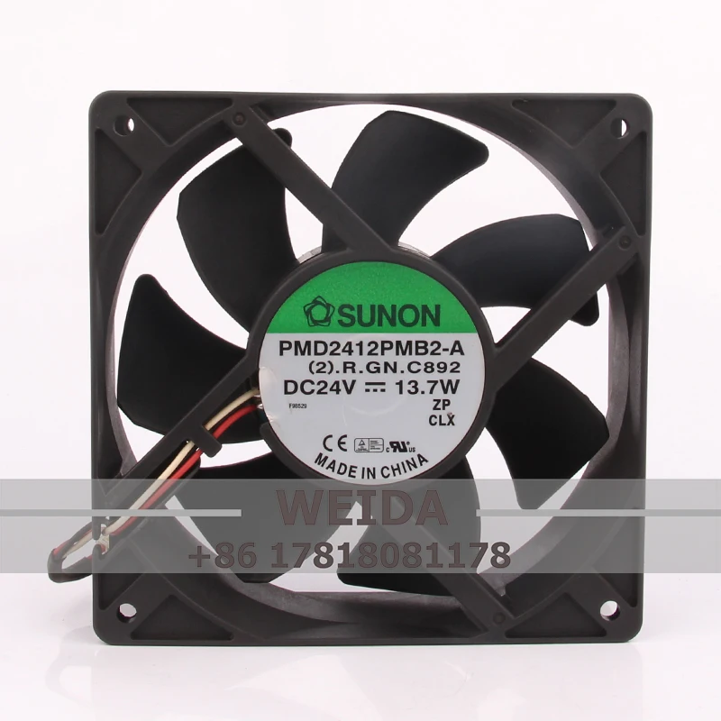 Case Fan for SUNON/Kenchon PMD2412PMB2-A 120X120X38mm DC24V 13.7W 12038 3-WIRE Dual Bearing Inverter Cooling Fan