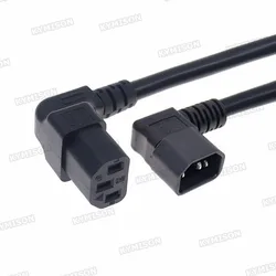 IEC 320 90 Degree C13 to C14 Power Cable,Down Angle Female to Left Angle Male Power Supply Extension Cord for Computer LED HDTV