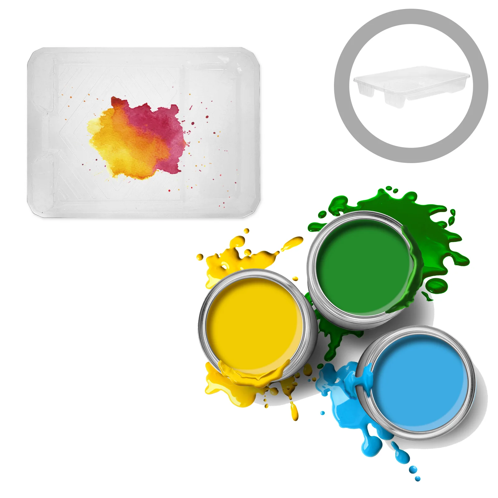 

6 Pcs Paint Tray Trays for Kids Box Home Painting Supplies Supply Plastics Liner Pvc Pans