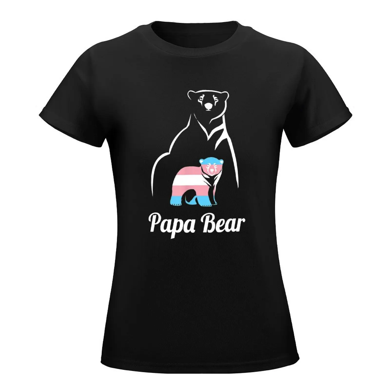 Papa Bear Transgender Dad Trans Child LGBT Trans Pride T-Shirt summer top summer clothes Women's tee shirt