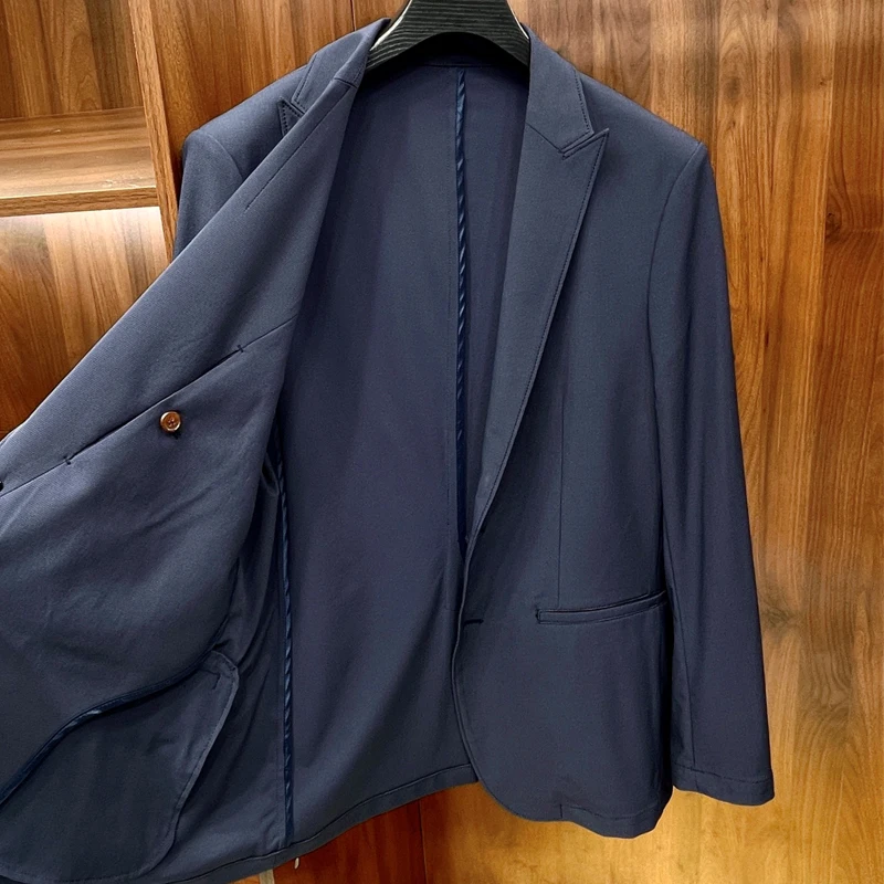 Chaqueta Popular para hombre, Blazer D, diseño de botonadura única, traje con muescas, ropa de calle para hombre