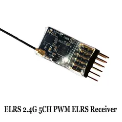 ELRS 2.4G 5CH PWM ExpressLRS Receiver with 2.0dBi 2.4G Copper Pipe Antenna Support ELRS 3.0 PWM/CRSF Protocol for RC FPV Drone