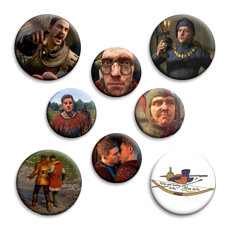 Hot Game Kingdom Come Deliverance Character Creative Pins Tinplate Badge Cartoon Brooches Gamer Collect Gifts Clothes Bag Decor