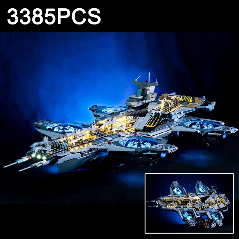 3385PCS Technical Space Battleship Leaguer Heroes Helicarrier Building Blocks Assemble Bricks Toys Gift For Children Kids