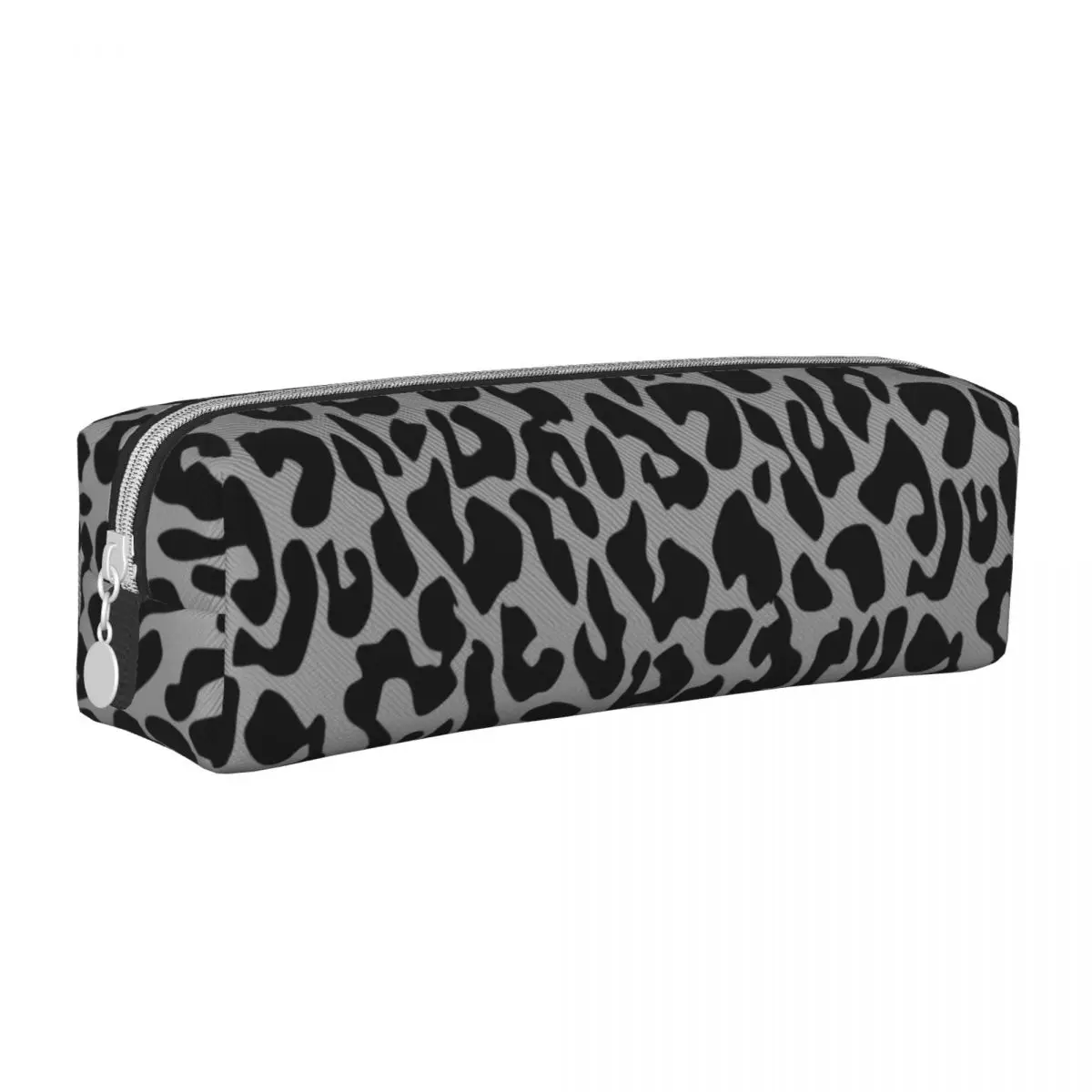 estojo de lapis leopardo preto com ziper bolsa de chita animal para estudantes grande bolsa de armazenamento para estudantes 01