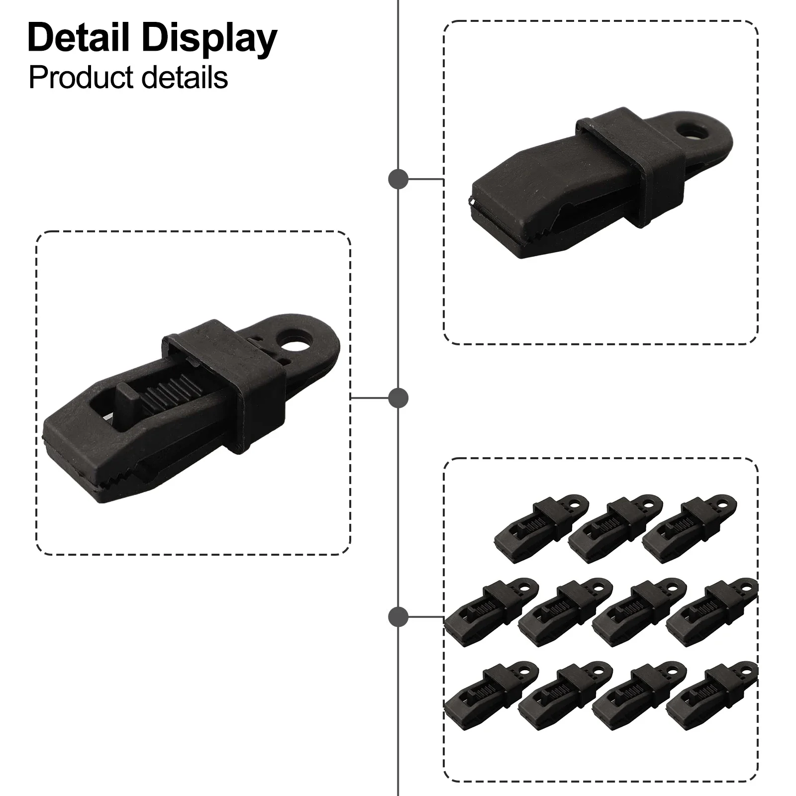 10pcs Adjustable Heavy Duty Lock Grip For Tarp Shade Cloth Reusable Clamp Clips  Camping Accessories Cord Clip