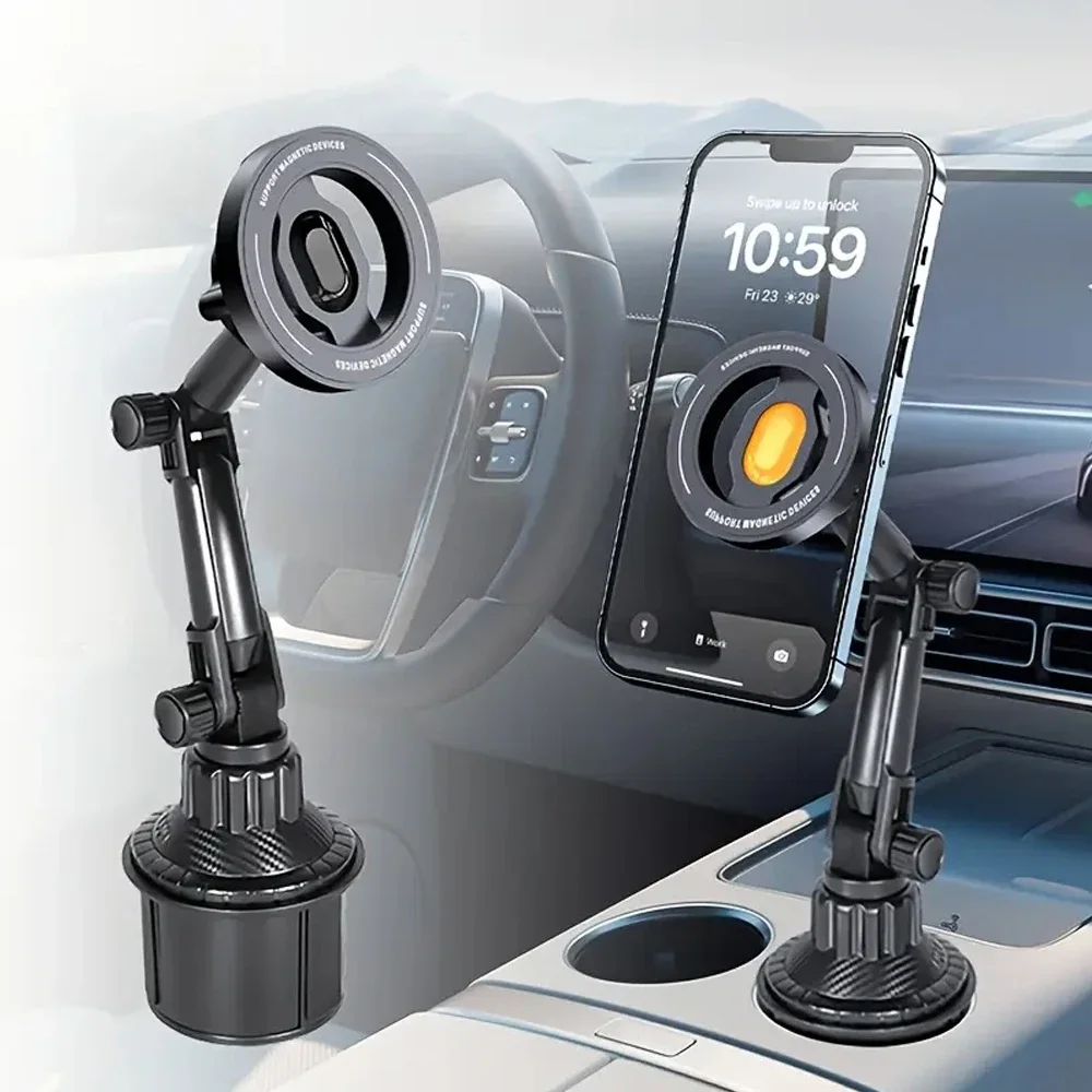 Magnetische Auto-Handyhalterung für Magsafe iPhone 16 15 14 13 12 Samsung Xiaomi 360 ° Drehbarer Getränkehalter Universelle Handyhalterung – Detail 1