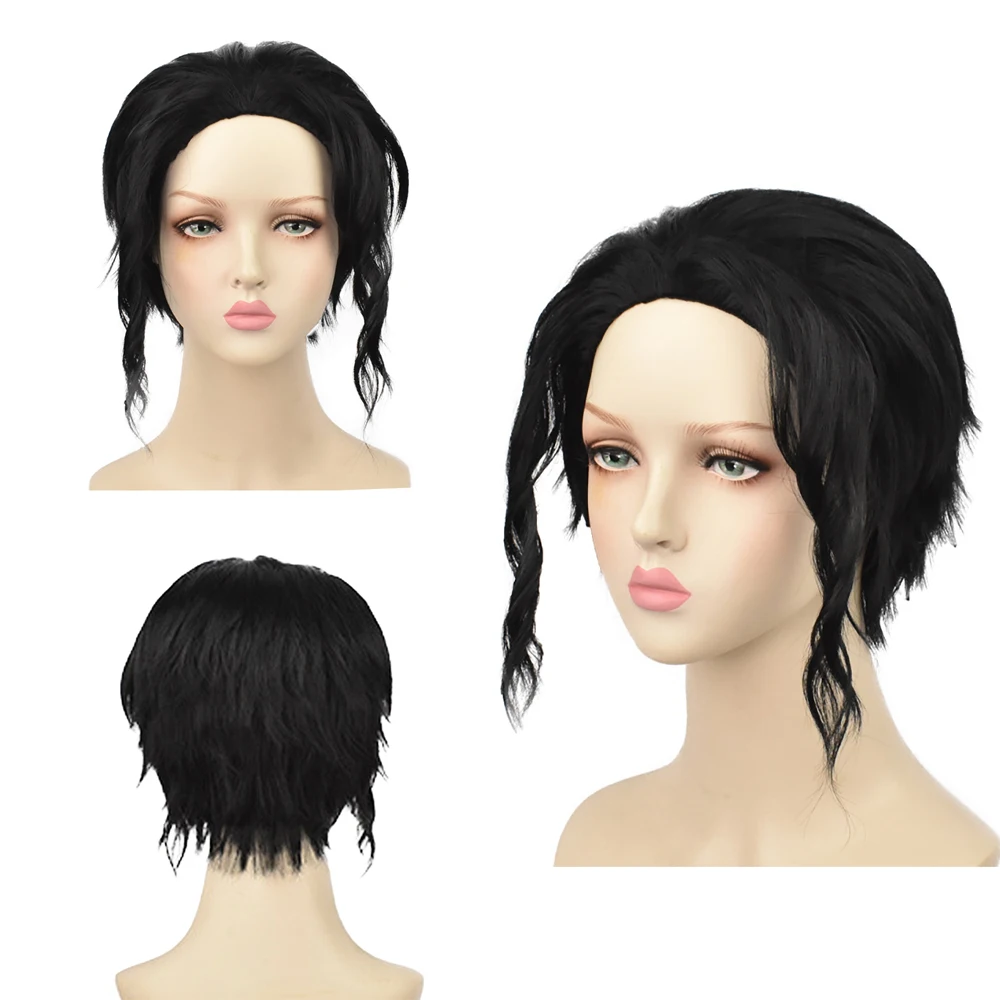 

High-Quality Anime Muzan Kibutsuji Cosplay Synthetic Hair, Split Short Curly Hair For Both Men And Women, Halloween Wig Natural
