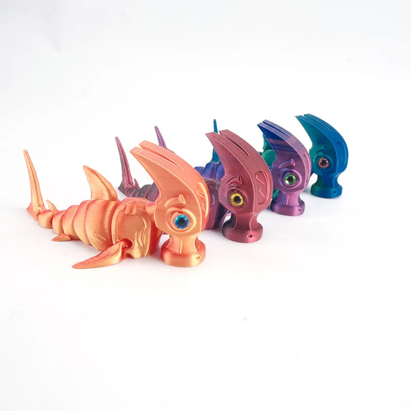Jouets de Simulation d'animaux marins, impression 3D, tête de marteau, modèle de requin, articulations mobiles, yeux mignons réalistes, jouets cadeaux pour enfants