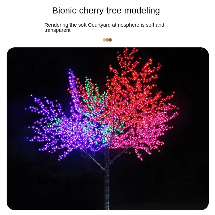 IP65 مقاوم للماء RGB المهرجانات حديقة الشارع ديكور الحفلات في الهواء الطلق LED مضاءة شجرة الكرز الاصطناعية زهر لام