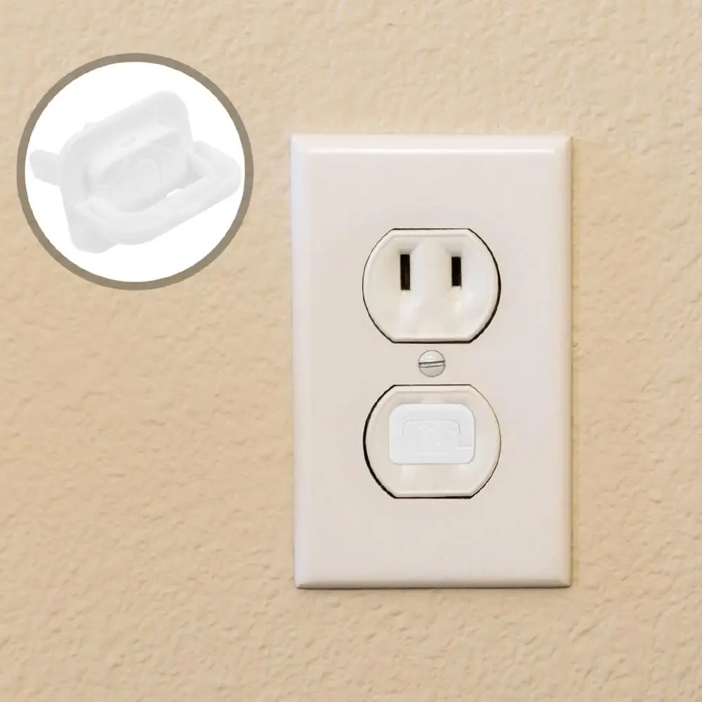 

50pcs Solid Color Anti-electric Shock Protection Cover Two Holes Design Protective Cover Child Switch Socket Protector