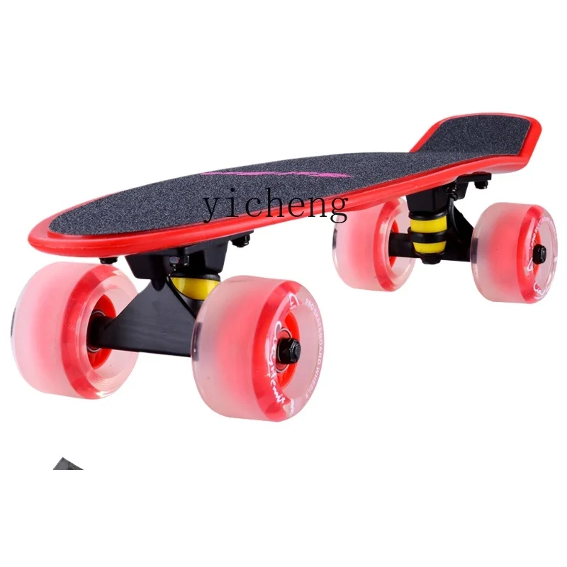 

Tqh Adult and Children Four-Wheel Scooter Beginner 3-12 Years Old Professional Board Broad Skateboard Skateboard