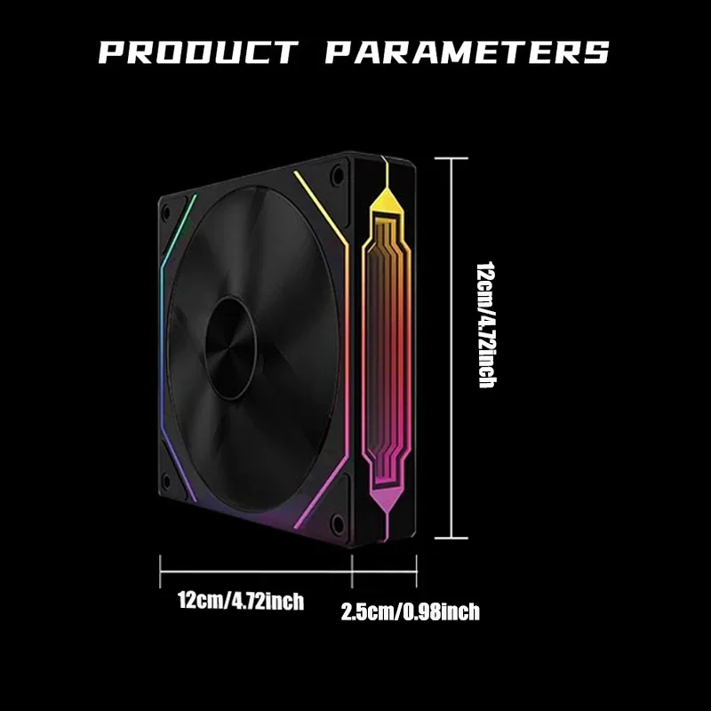 PRISM 4 RS مروحة حالة الكمبيوتر 12 سم ARGB 4 Pin مروحة تبريد هادئة 12 فولت حجم هواء كبير 800-1600 دورة في الدقيقة