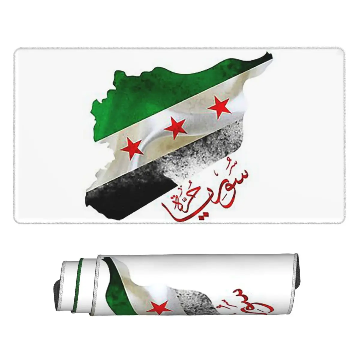 

Large Mouse Pad Syria Revolution Flag Map Syrian Independence Calligraphy Gamer PC Laptop Mats Keyboard Accessories Desk Mat