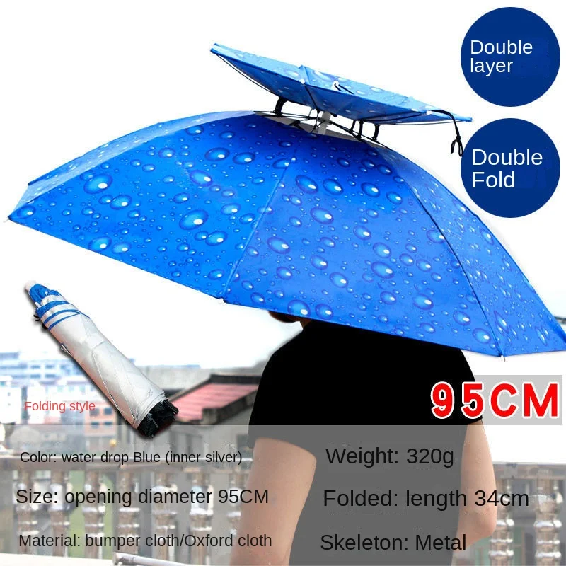 Umbrella Hat Head Wearing Umbrella Hat Fishing Head Wearing Sun Umbrella Outdoor Sun Protection Hat Umbrella Folding Large