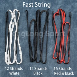 Archery Bowstring Recurve Bow String 12/16 Strands 48-70in Black White Red For Recurve Bow Long Bow Traditional Bow