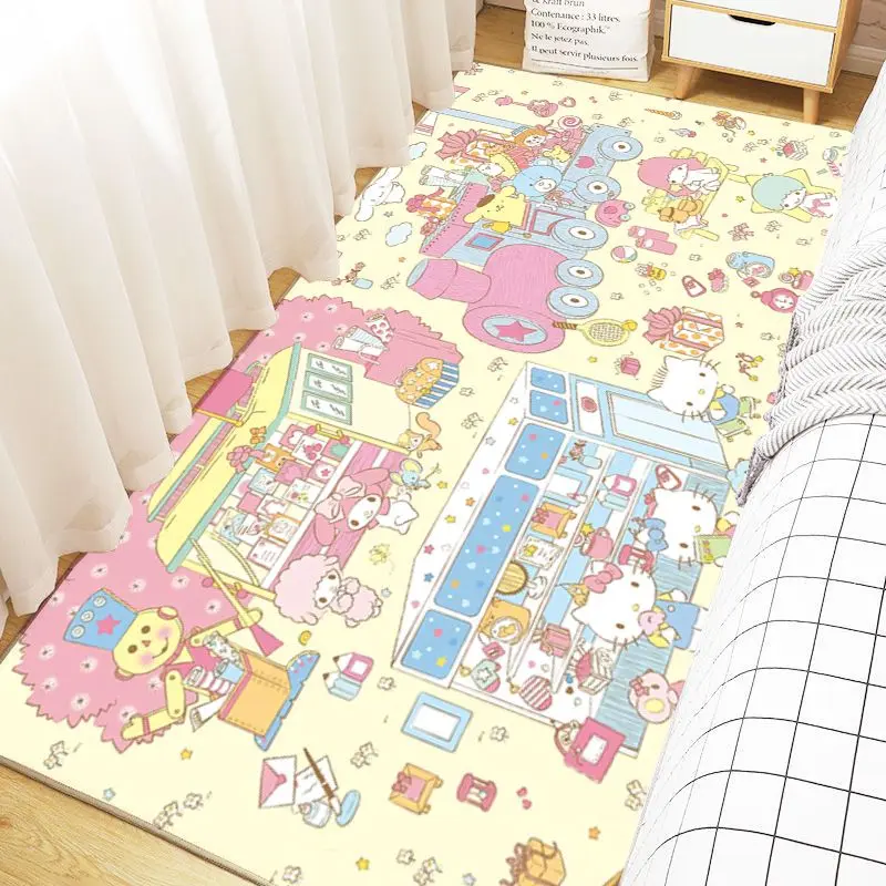 Cartoon Sanrio Large Area Carpet Hello Kitty Melody Cinnamoroll Lounge Rug Pochacco Bedroom Bedside Rug Kids Girls Room Decor