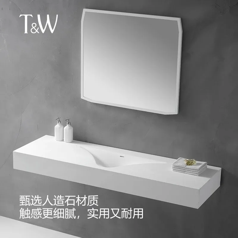 Artificial stone wall-mounted washbasin Small household bathroom Hotel homestay washbasin OEM custom factory Customizable
