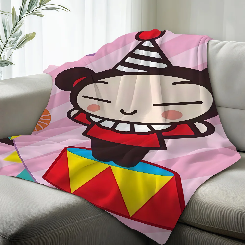 Cartoon P-Pucca Cute Blanket Suitable For Sofas Beds Offices Cars Outdoor Travel An Ideal Gift For Friends Family