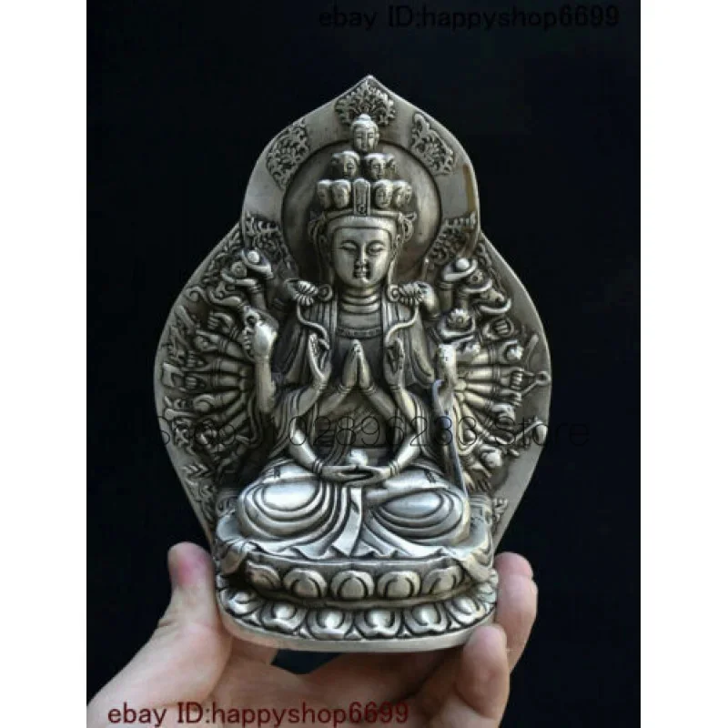 

Old Chinese Silver 1000 Arms Avalokiteshvara of Goddess Guan Yin Kwan-yin Statue