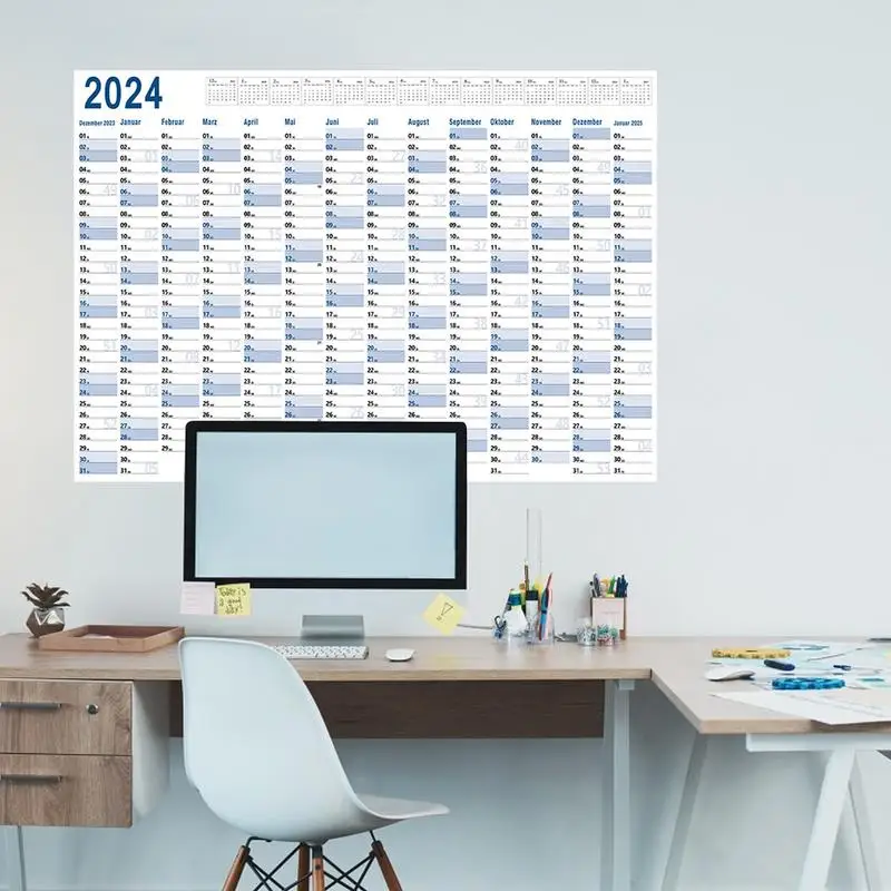 Large Full Year Calendar 2024 Large Schedule For Wall Full Year Calendar 365 Day Calendar Large Poster Calendar For Academic