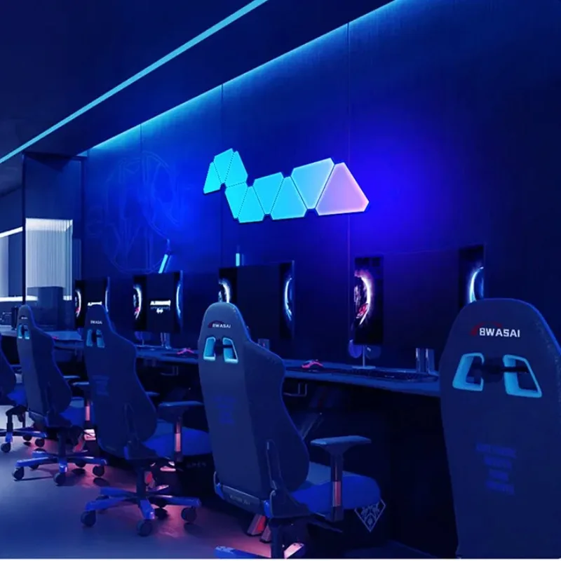 

Game Home Decoration Smart RGBIC Music App Wifi Control Ambient Light Emitting Diode Light Triangle Panel Kit