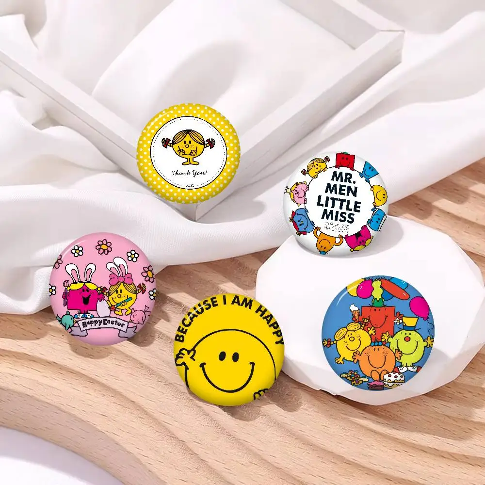 Mr.Men And L-Little M-Miss Cushion  Animals Funny Brooches Badge Backpack Clothes Gift Accessory