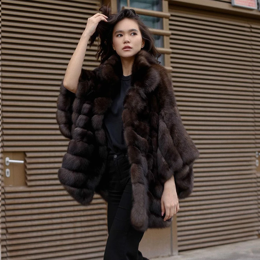 

Genuine Fox Fur Coat 2024 Ladies Puffy Fur Jacket Women's Clothing New Fashion Luxury Fox Furs Loose Coat