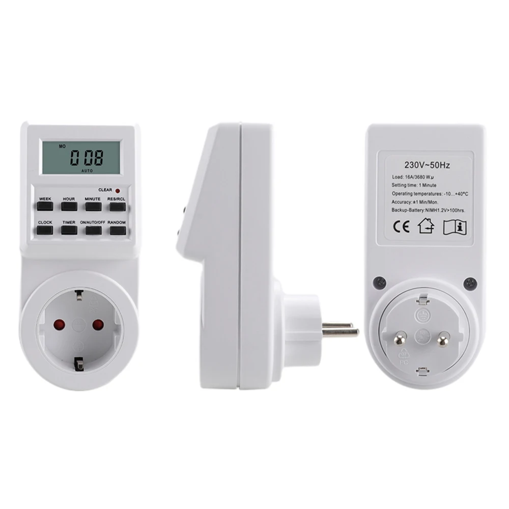 Electronic Digital Switch 12/24 Hour Cyclic EU UK AU US Plug Kitchen Timer Outlet Programmable Timing Socket Switching