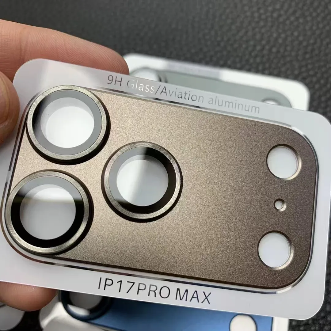 نمط جديد المعادن درع عدسة الكاميرا حامي الزجاج آيفون 17 برو ماكس 17 عدسة الهواء طبقة رقيقة واقية لفون 17 برو عدسة #4