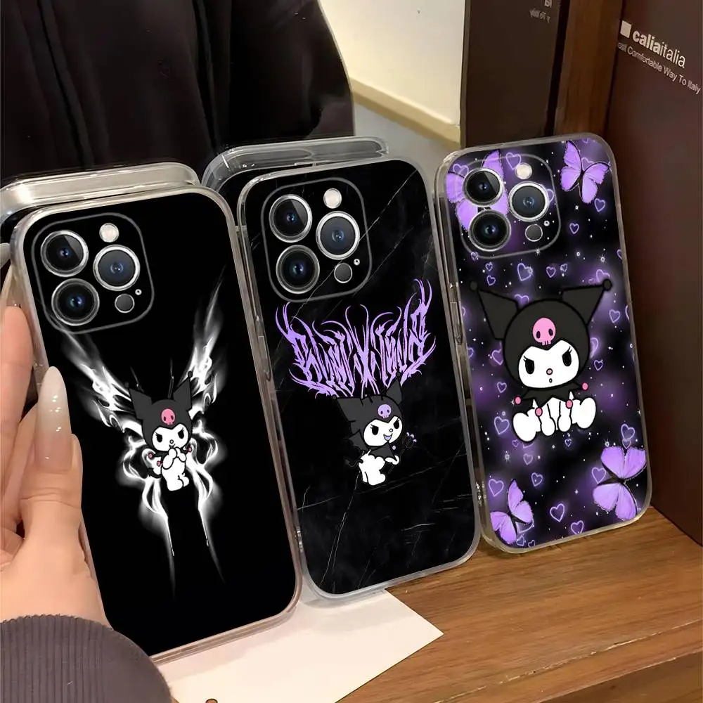 

Cartoon Kuromi Phone Case For iPhone 17 16 15 14 11 12 13 Mini Pro XS Max Plus Funda Shell