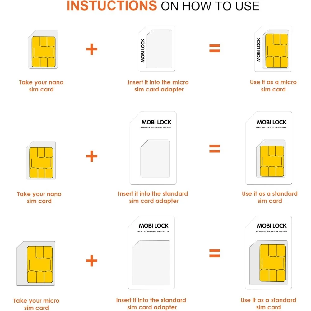 مجموعة محول Sim 6 في 1 (Micro وNano وStandard Sim) متوافقة مع جميع الهواتف #5