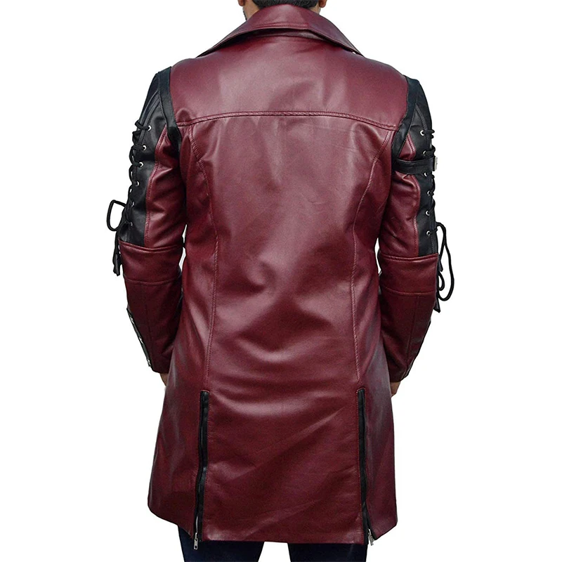 New Men\'s Halloween Medieval Costumes Punk Gothic Leather Coat Men Cosplaye Stage Performance Costumes Men\'s artificial leather