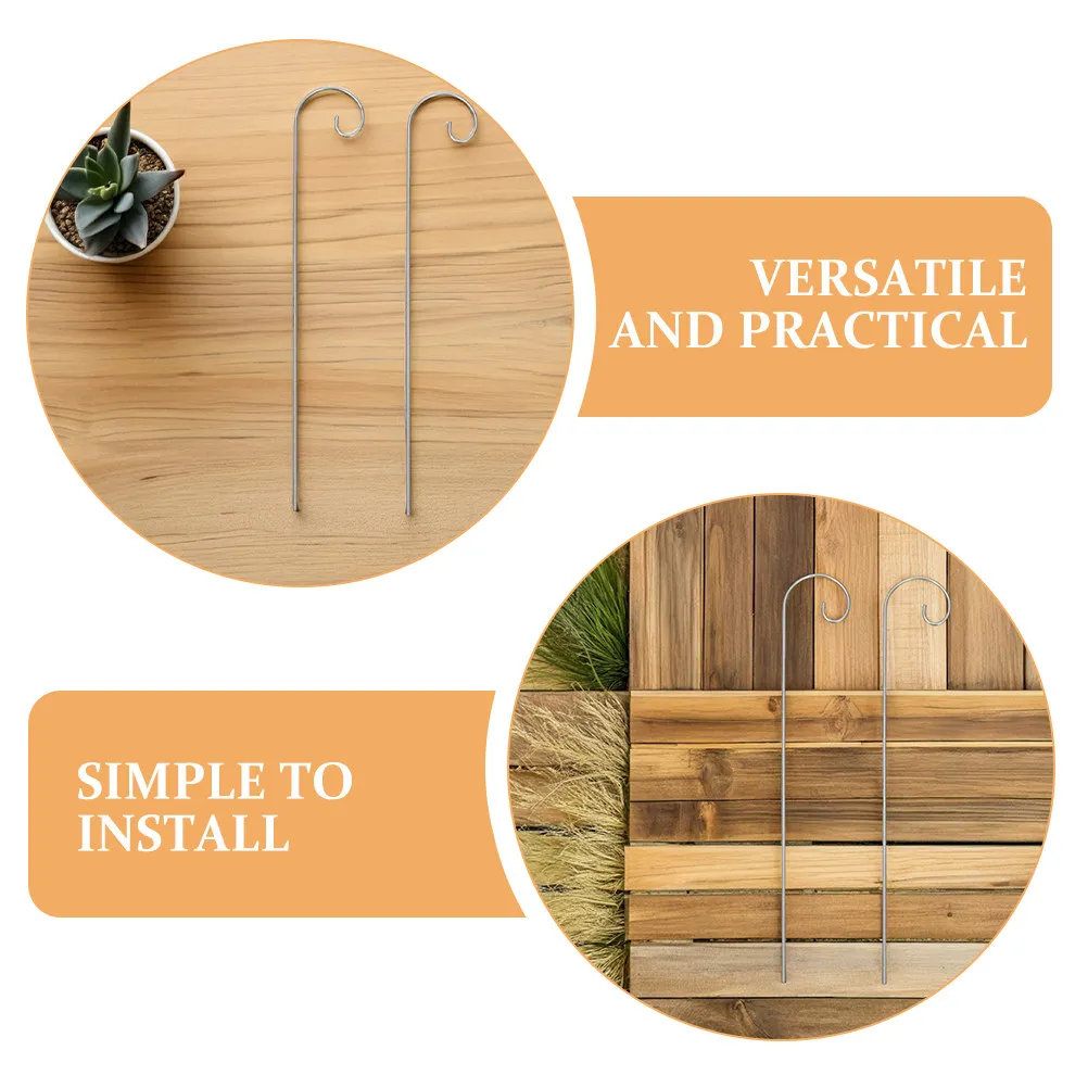 10Pcs Sturdy Metal Shepherd Hook Garden Stake for Balcony Patio Outdoor Plants Plant Labels Flower Tags Lawn Decor